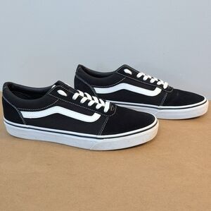 Vans | Old Skool Black & White, Leather & Canvas Shoes, Size 10